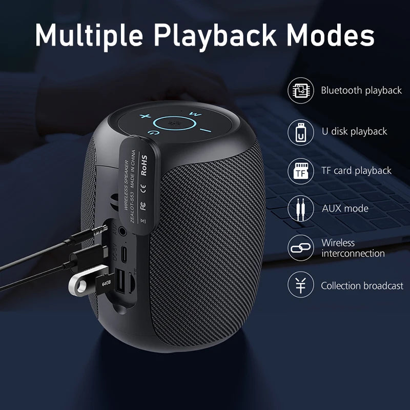 ZEALOT S53 Bluetooth Speaker - 3D Surround Sound