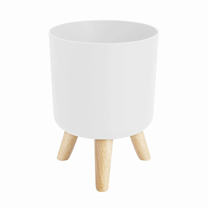 White Floor Standing Plant Flower Pot