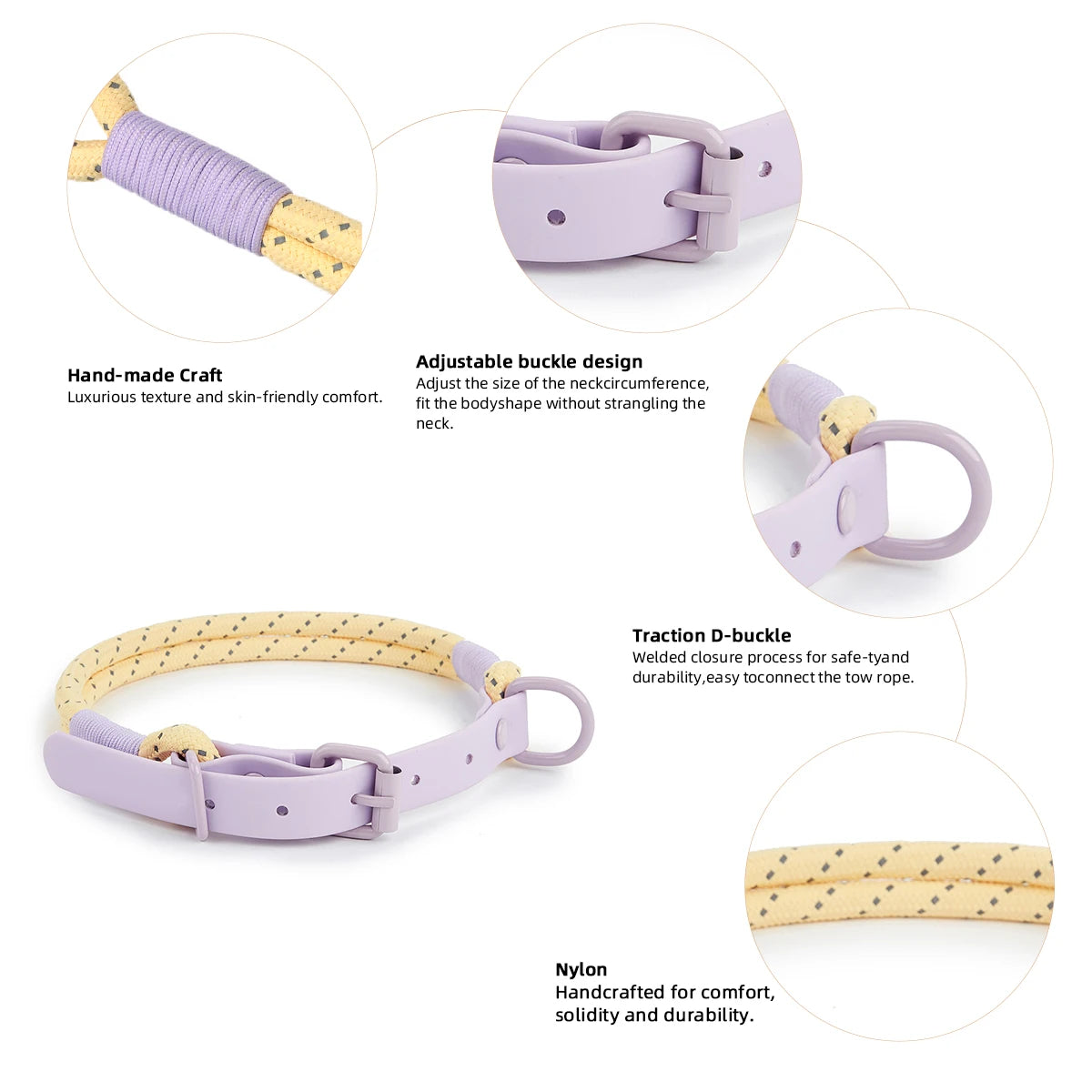 Reflective Nylon Dog Collar & Leash Set