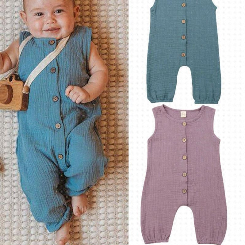 Solid Cotton Baby Romper Jumpsuit