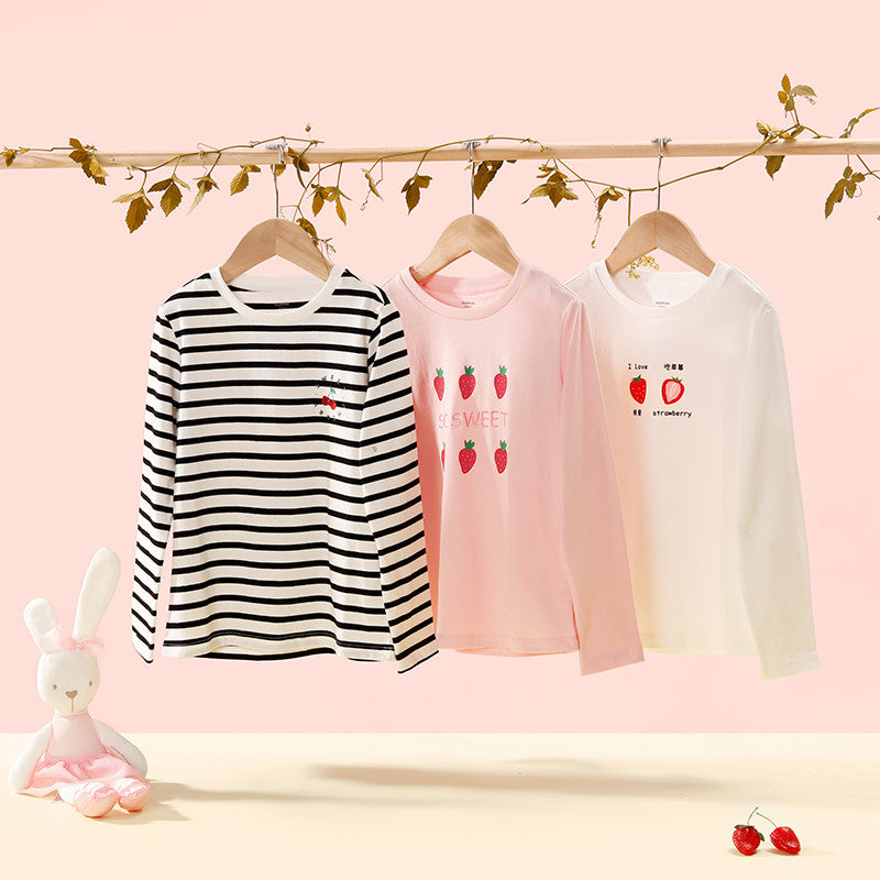 Girls Sweet Cotton Long-Sleeve T-shirt