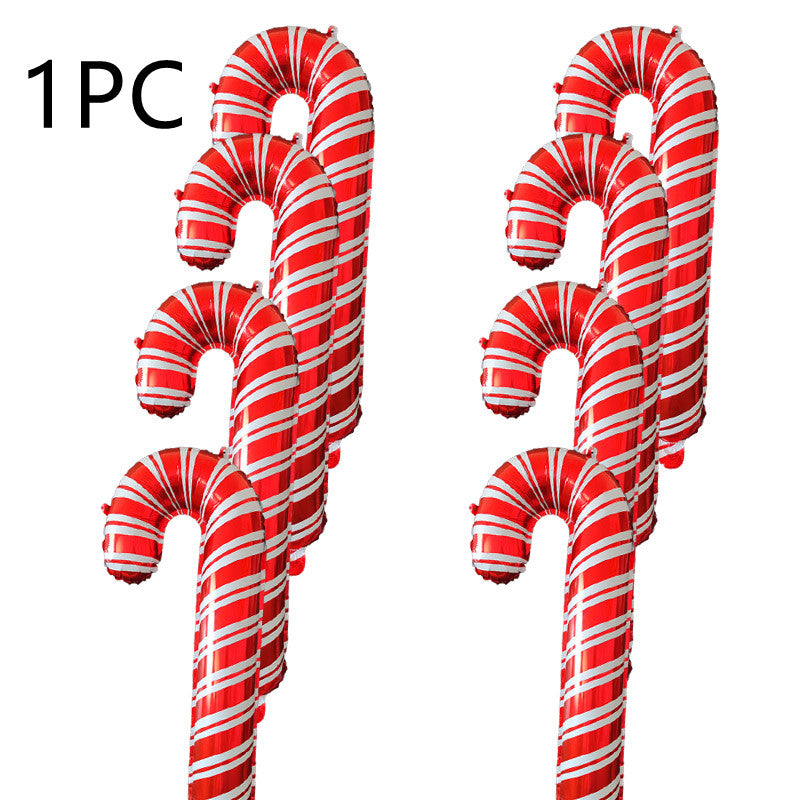 Inflatable candy cane decorations in red and white stripes, shown in a set of six. The text "1PC" appears in the upper left corner.