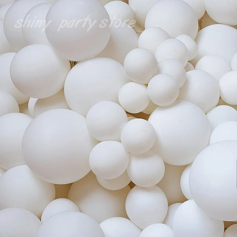 White Latex Helium Balloons Set