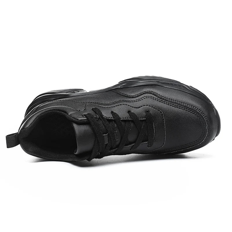 Men's Leather Lace-up Running Shoes