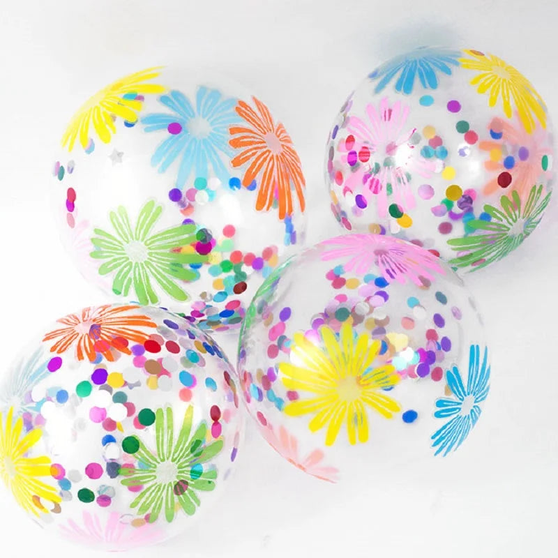 Gold Star Confetti Latex Balloons