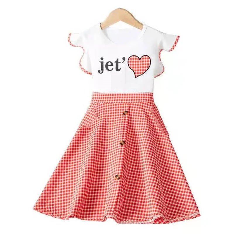 Cute Girls Plaid Summer Dress