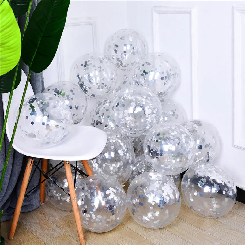 Gold Star Confetti Latex Balloons