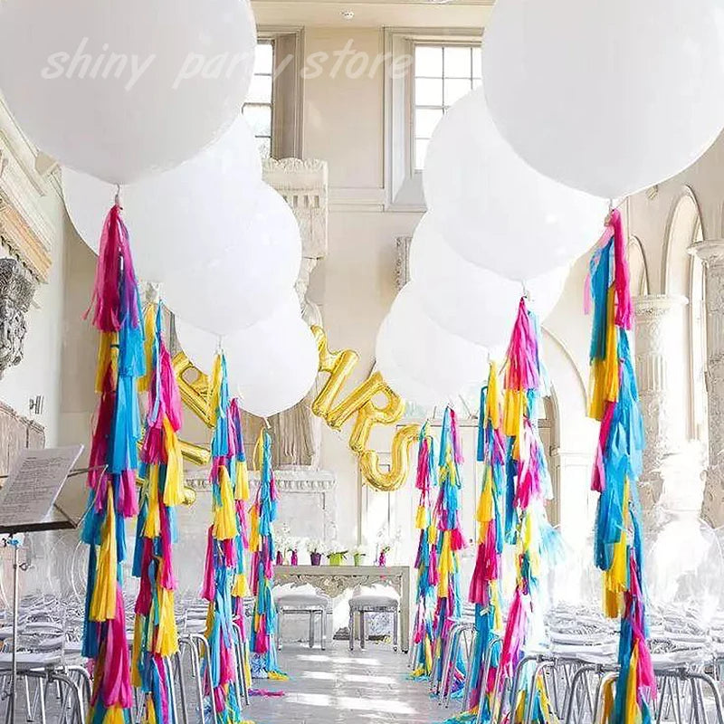 White Latex Helium Balloons Set