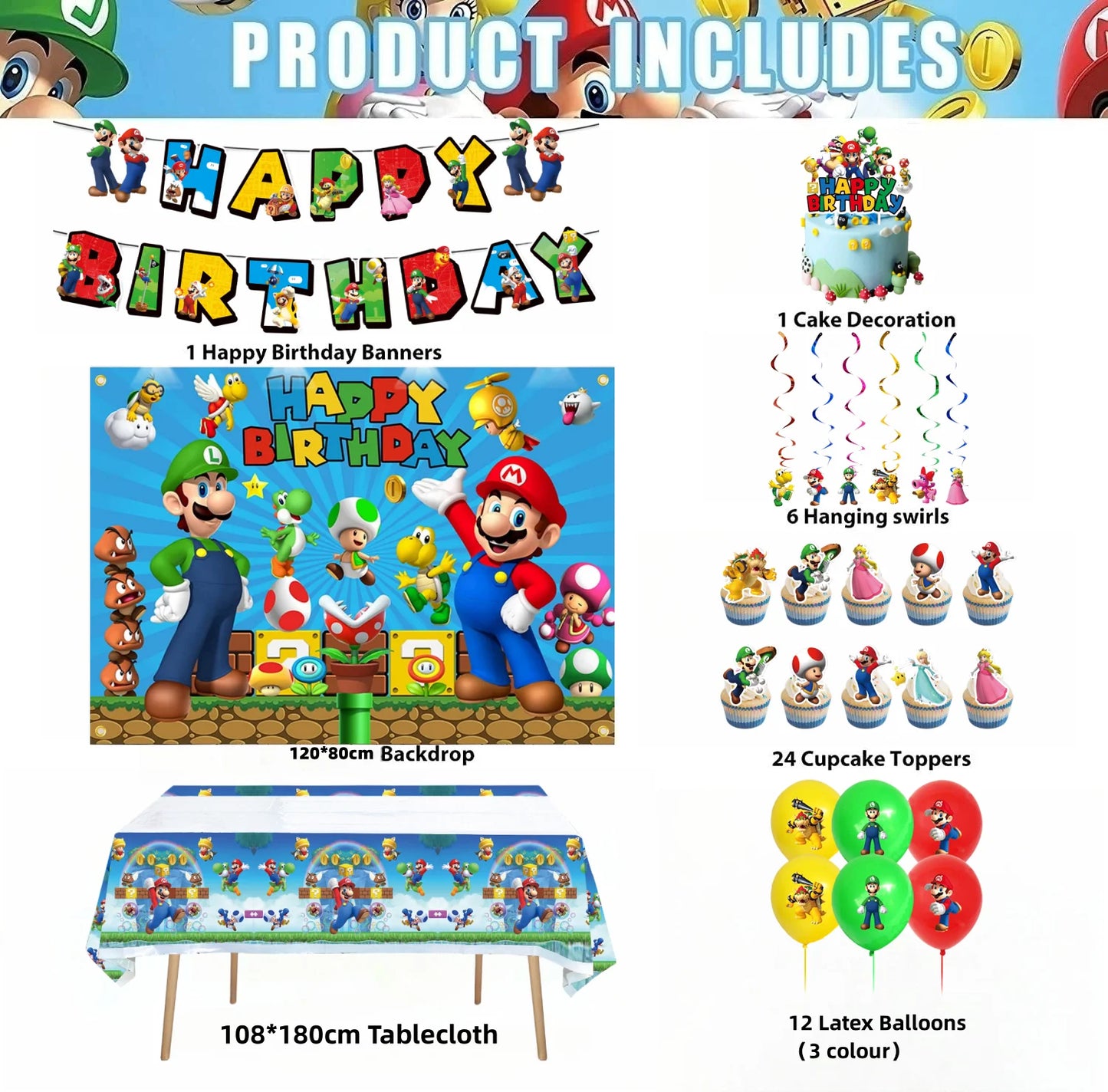 Super Brother Birthday Party Supplies Set