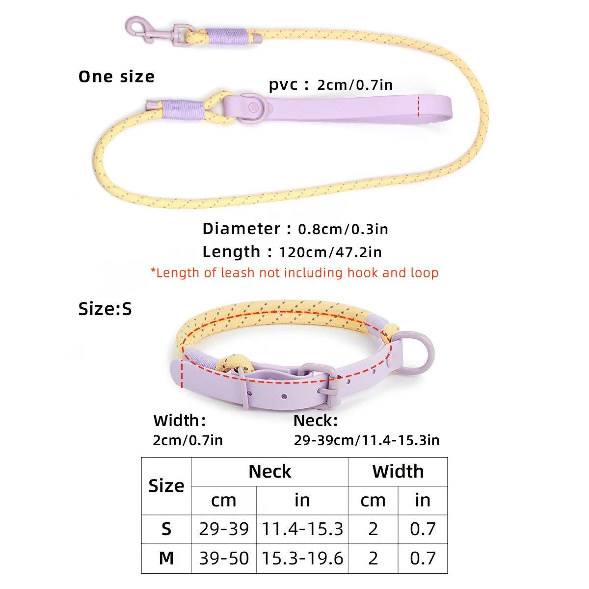Reflective Nylon Dog Collar & Leash Set