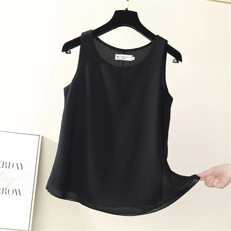 Large Size V-Neck Chiffon Camisole