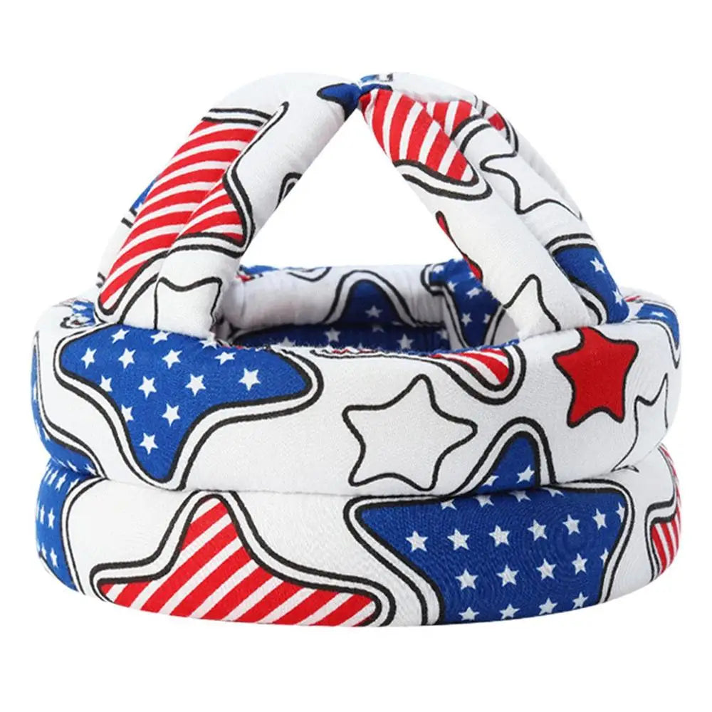 Patriotic-themed padded play ring featuring red, white, and blue stars and stripes. The soft structure is ideal for kids, enhancing playtime safety and comfort.
