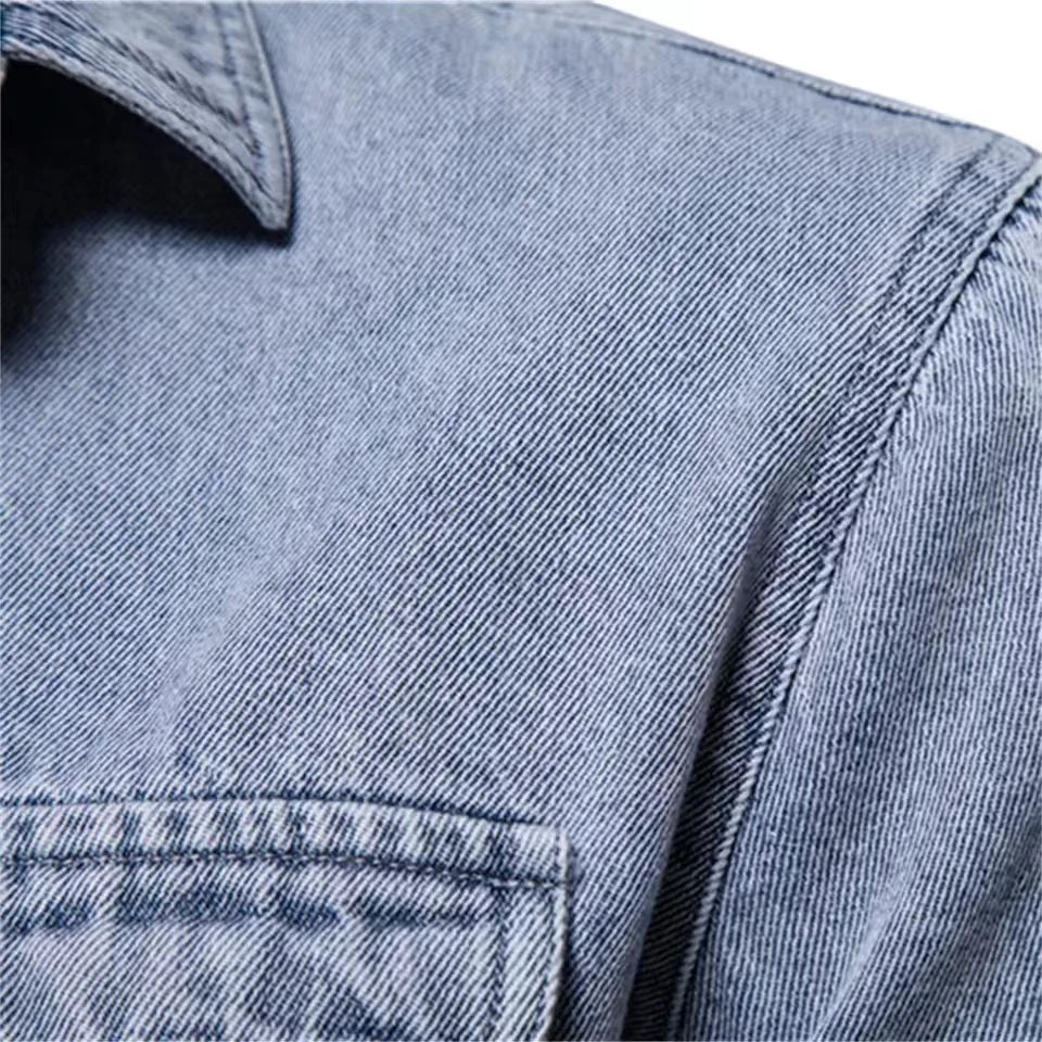 High-Quality 100% Cotton Denim Men's Shirt