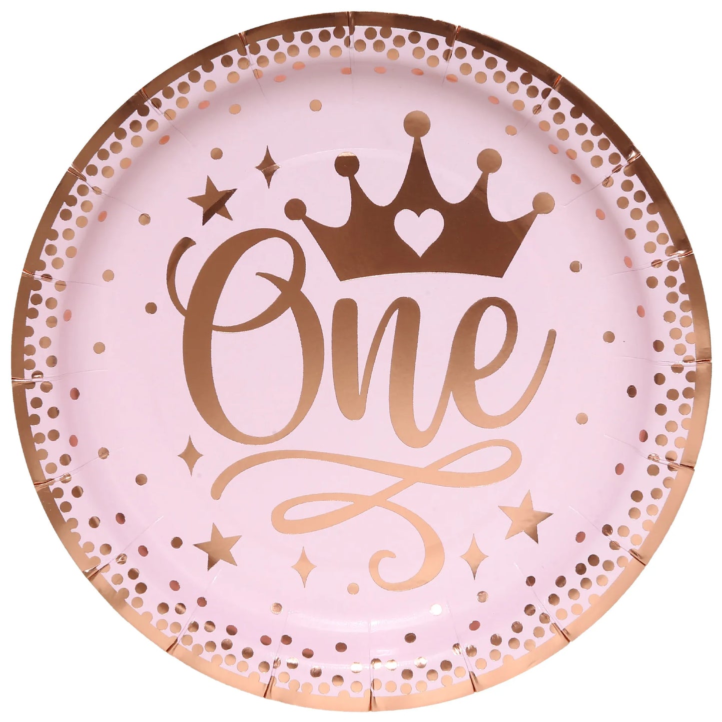 Pink Gold Princess Crown Tableware Set