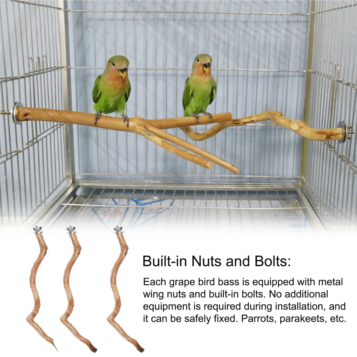 Natural Parrot Perch Bird Stand Tree Stick