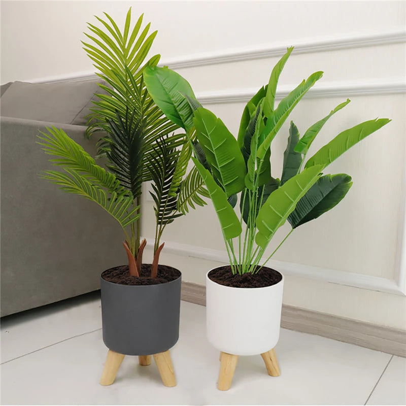 White Floor Standing Plant Flower Pot