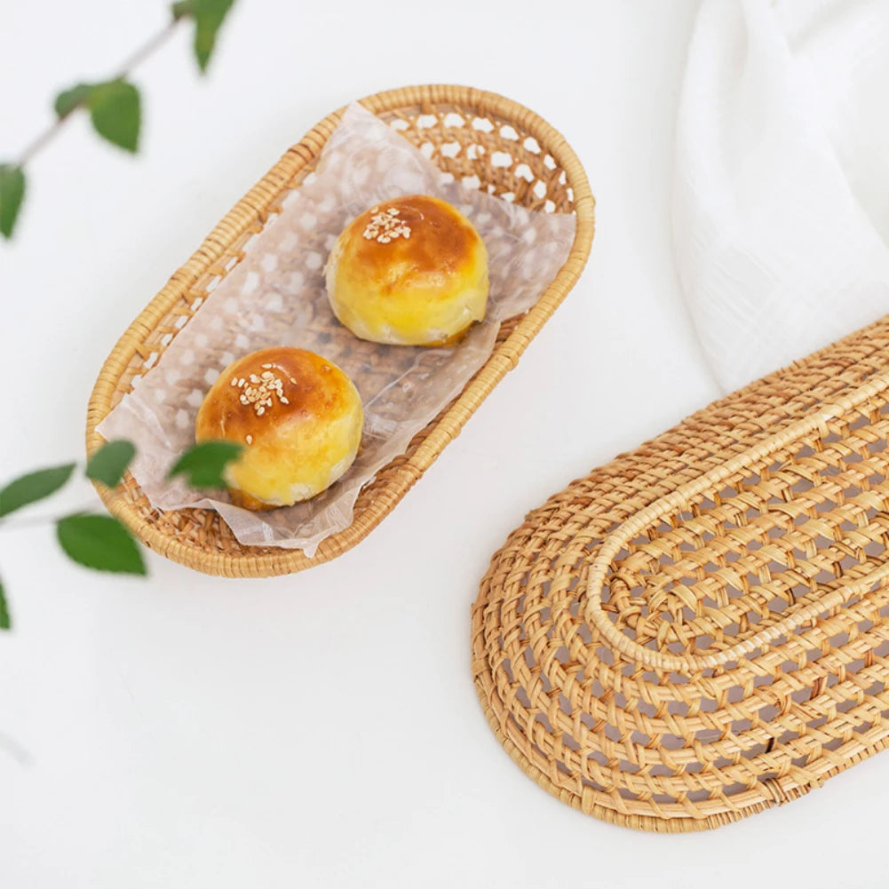 Handwoven Rattan Storage Tray Set