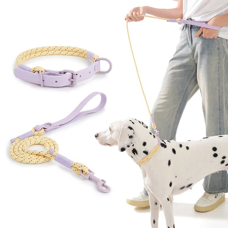 Reflective Nylon Dog Collar & Leash Set