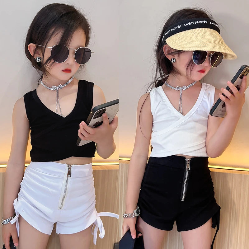 Kids Summer Shorts with Adjustable Lacing