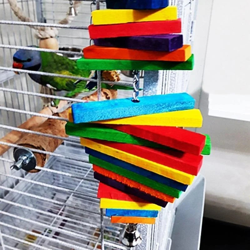 Wooden Bird Toy - Interactive, Safe & Colorful