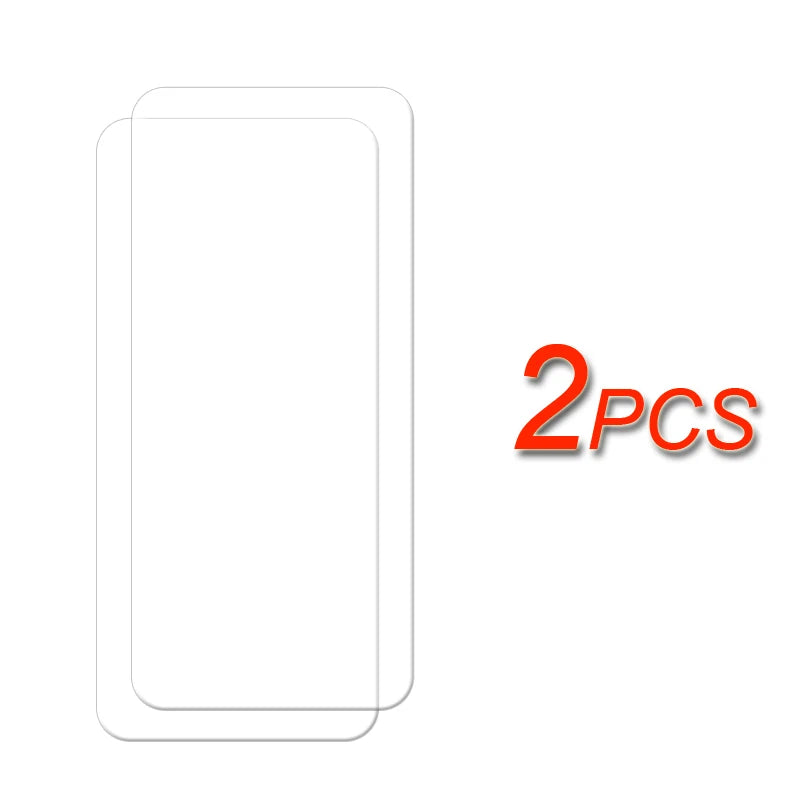 Two clear rectangular screen protectors with rounded edges, overlapping each other. The text "2 PCS" in bold red is displayed beside them on a white background.