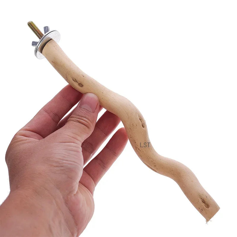 Parrot Stand Rod Toy - Wood Perch Swing