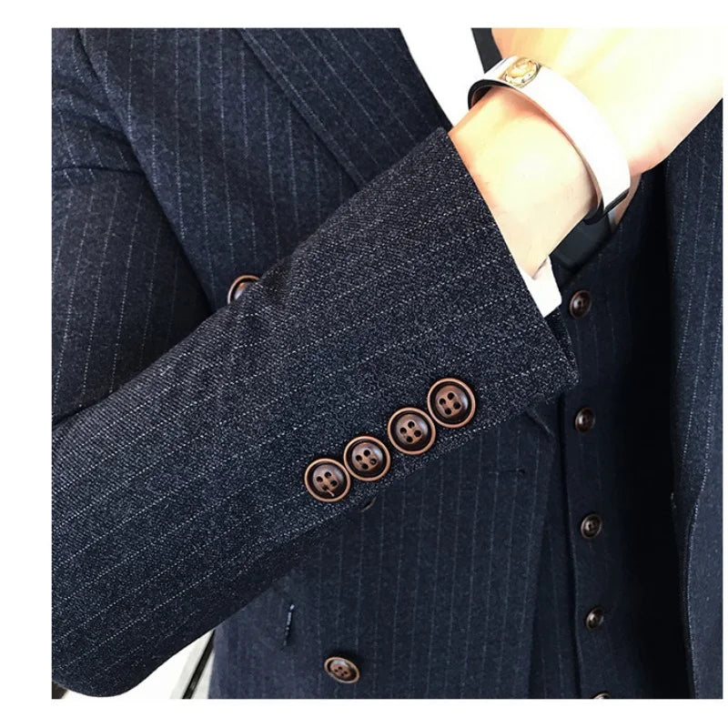 Beige Men's 3-Piece Suit Set