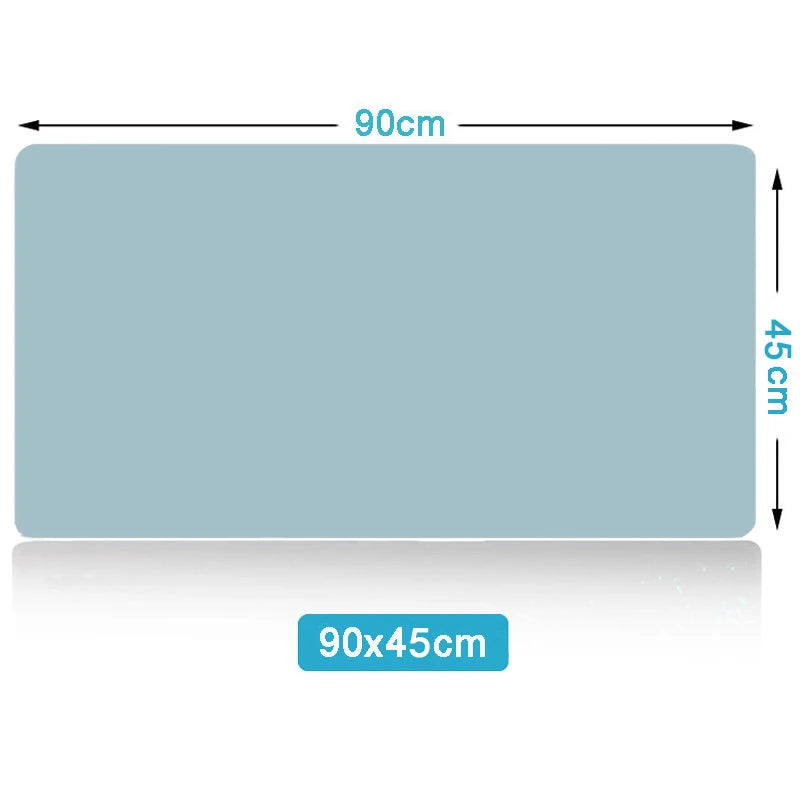 A blue rectangle with rounded corners, measuring 90 cm in width and 45 cm in height, is shown with arrows and dimensions labeled on the sides.