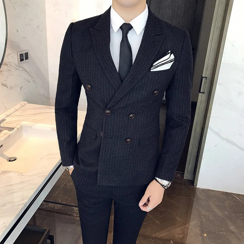 Beige Men's 3-Piece Suit Set