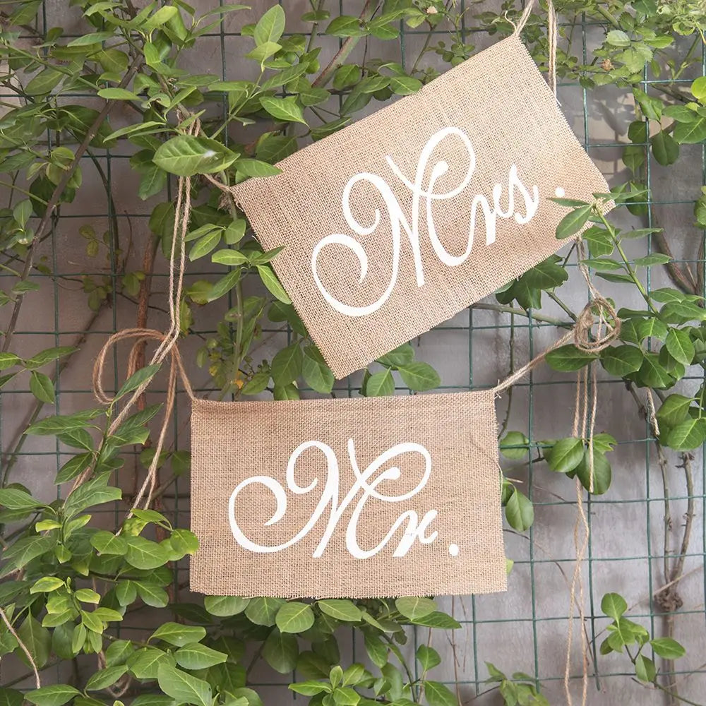 Romantic Mr. & Mrs. Chair Banners