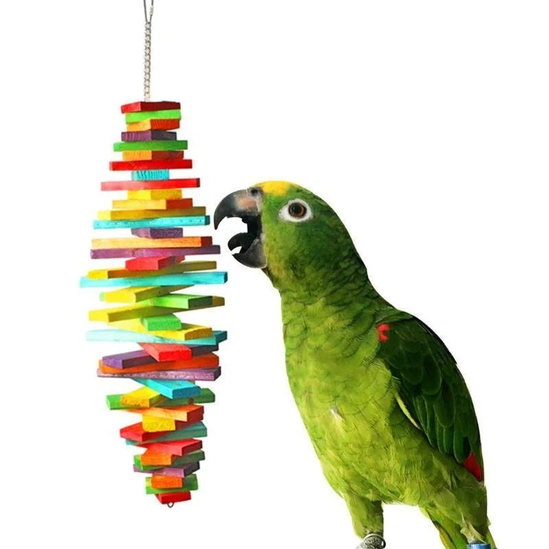 Wooden Bird Toy - Interactive, Safe & Colorful