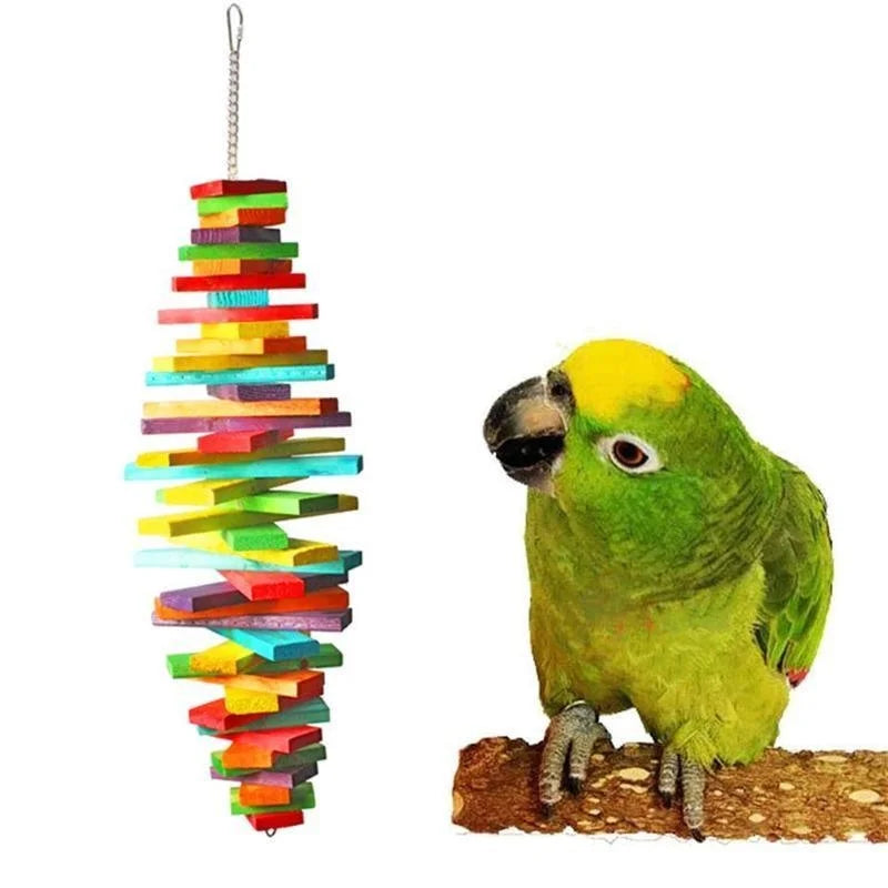 Wooden Bird Toy - Interactive, Safe & Colorful