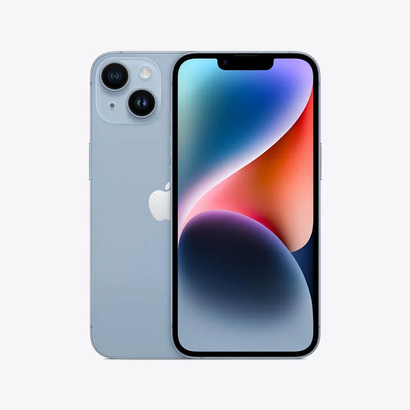 A sleek gray smartphone with a colorful display, shown from the front and back. The rear features dual cameras and a logo, while the front displays vibrant colors on its screen.