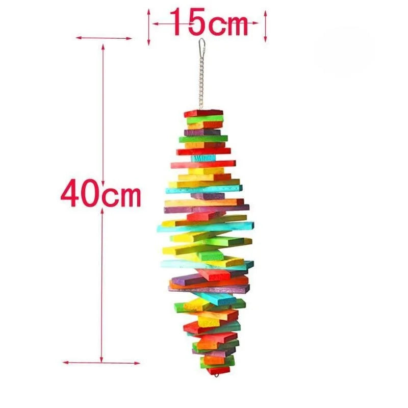 Wooden Bird Toy - Interactive, Safe & Colorful