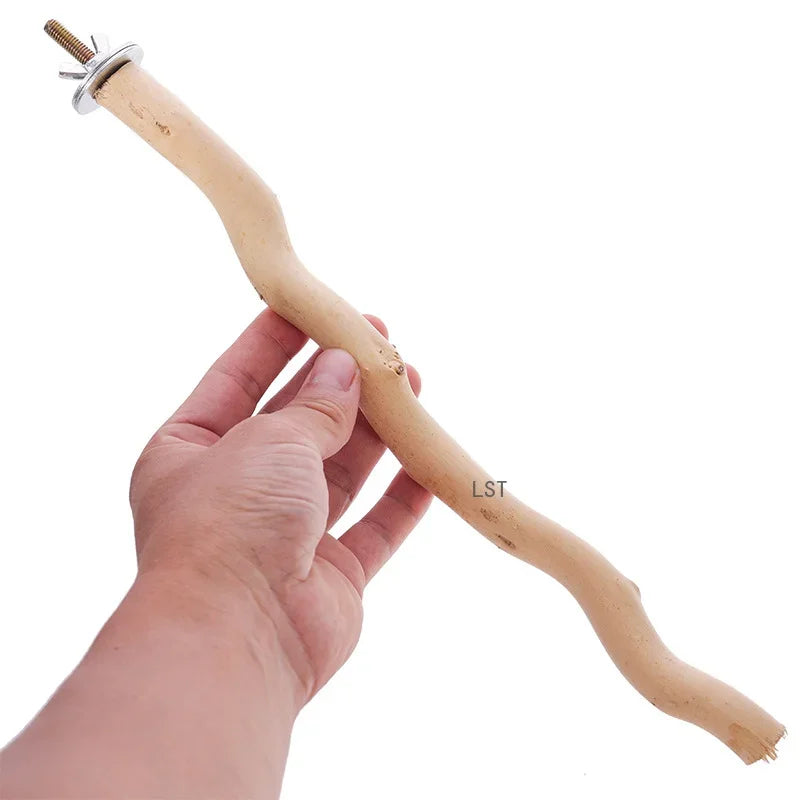 Parrot Stand Rod Toy - Wood Perch Swing